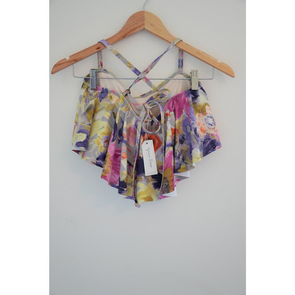 Kids June Loop Floral Bikini Top Size Medium - Picture 3 of 4